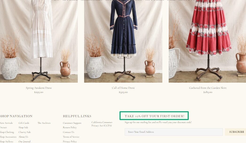 an example of a store that used lead generation landing page