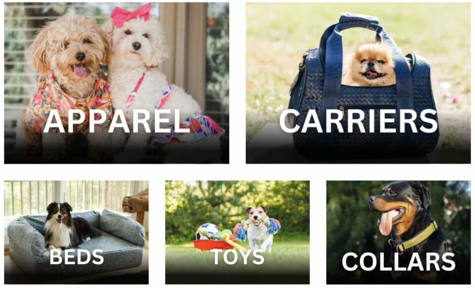 categories home-page-pet shopify store