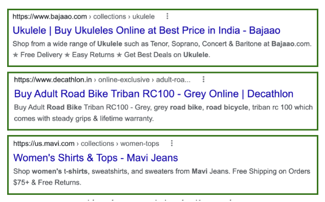 examples of good shopify titles and meta descriptions